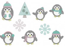 Stickserie - Pingu Party gemustert